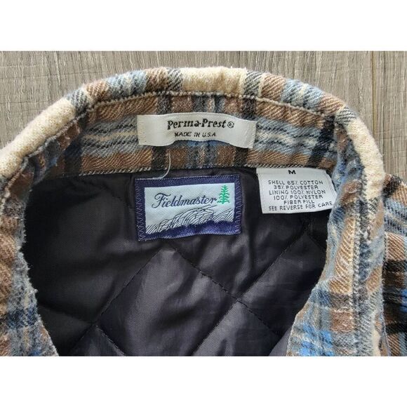 Fieldmaster Flannel Shacket, Mens M,  Plaid Button Up, USA Made, EUC - Picture 4 of 8